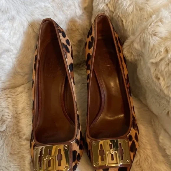 Tory Burch Leopard Print High Heels Sz 6 - Picture 5 of 9